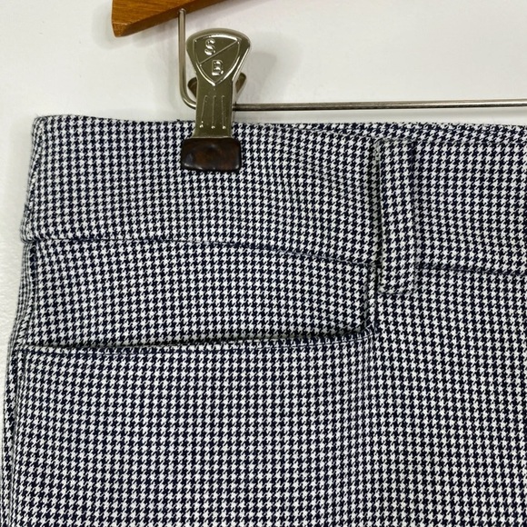 Loft Sutton Skinny Ankle Pant Blue White Houndstooth Sz. 14 - Picture 7 of 10